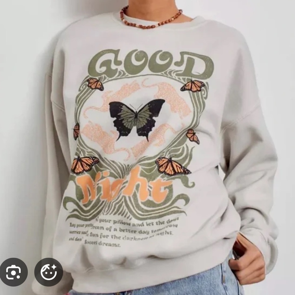 Project Social T Graphic Butterfly Sweater